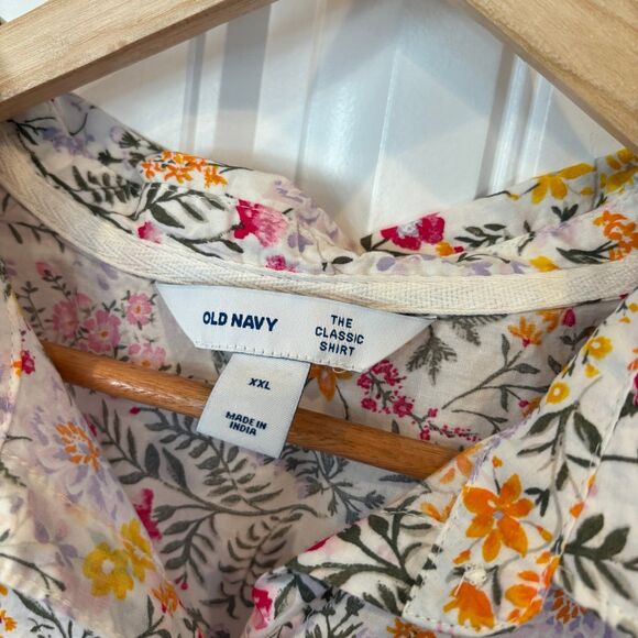 Old Navy The Classic Shirt Floral Button Down Shirt Size XXL - Picture 5 of 6